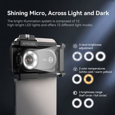 100X Mikroskoplins med LED Ljus - för Mobiler