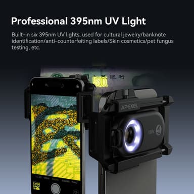 100X mobiltelefonmikroskoplins med LED-ljus