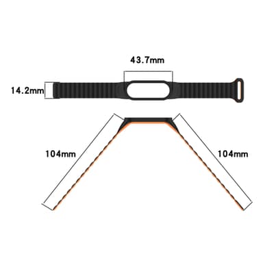 Magnetrem Xiaomi Mi Band 3/4/5/6/7 Svart + Vit