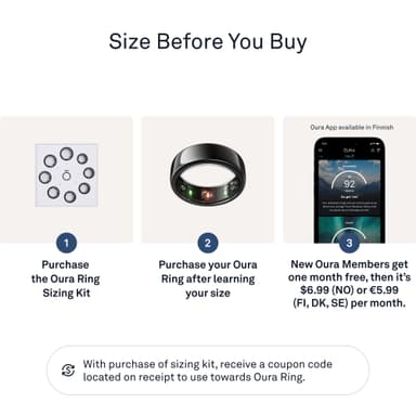 Oura Ring Gen3 Horizon smartring storlek 6 (svart)