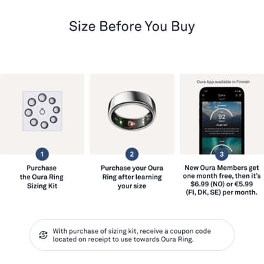 Oura Ring Gen3 Horizon smartring storlek 9 (Silver)