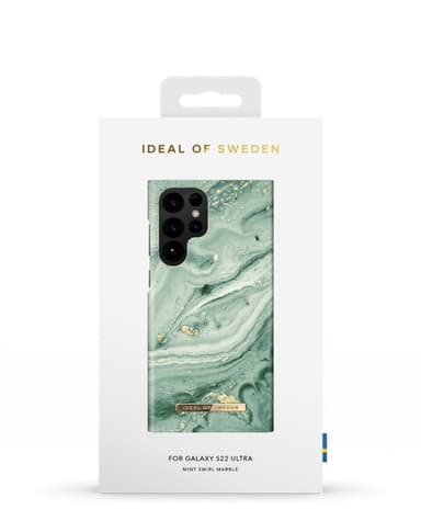 Printed Case Galaxy S22U Mint Swirl Marble
