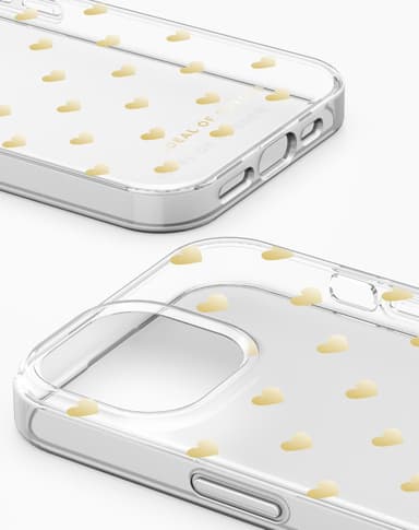 Clear Case iPhone 13/14/15 Golden Hearts