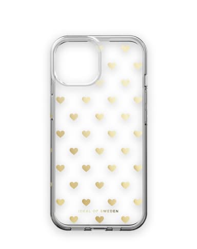Clear Case iPhone 13/14/15 Golden Hearts