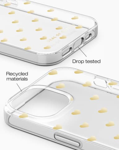 Clear Case iPhone 13/14/15 Golden Hearts