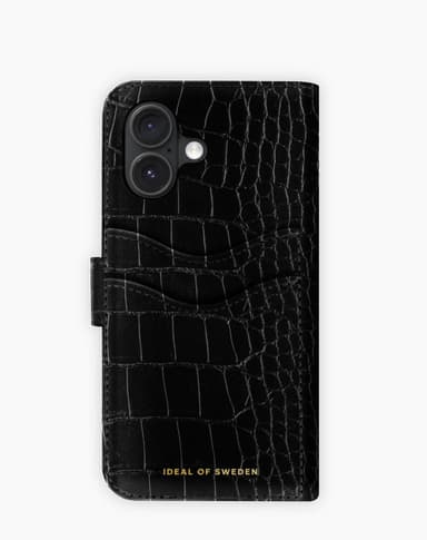 Magnet Wallet+ MagSafe iPhone 16 Black Croco