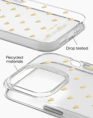 Clear Case iPhone 14PR Golden Hearts