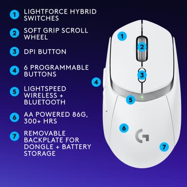 Logitech G G309 gamingmus (vit)