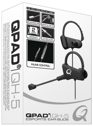 QPAD QH5 gaming earbuds (svart)