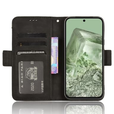 Till Google Pixel 8a Plånboksfodral med korthållare  - Svart