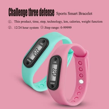 Typ B Stegräknare Pedometer Klock-modell Skön att bära - LjusBlå