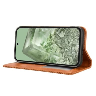 För Google Pixel 8a Plånboksfodral Exklusivt - Brun