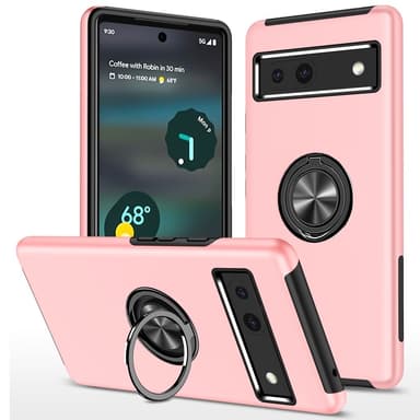 Till Pixel 8a Hybrid skal med Finger Ring - Rosa
