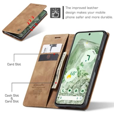 CASEME Plånboksfodral till Pixel 8a - Brun