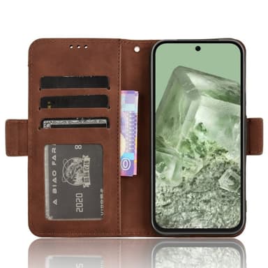 Till Google Pixel 8a Plånboksfodral med korthållare  - Brun
