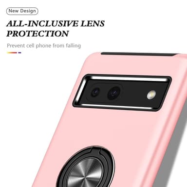 Till Pixel 8a Hybrid skal med Finger Ring - Rosa