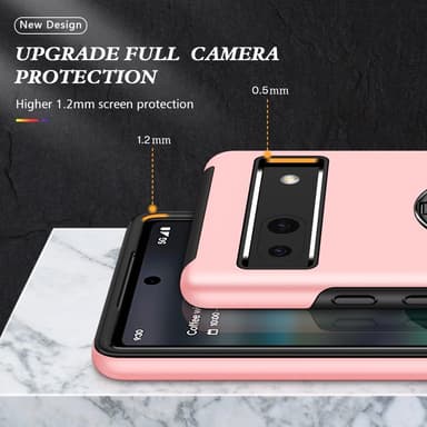 Till Pixel 8a Hybrid skal med Finger Ring - Rosa