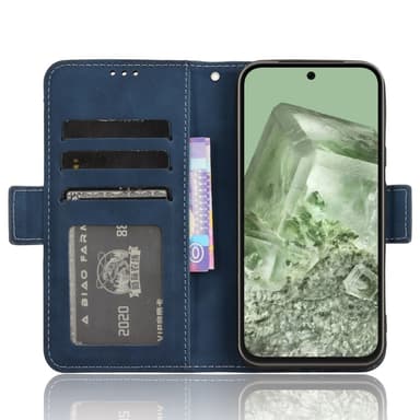 Till Google Pixel 8a Plånboksfodral med korthållare  - Blå
