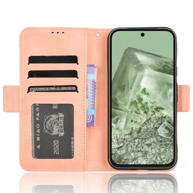 Till Google Pixel 8a Plånboksfodral med korthållare  - Rosa