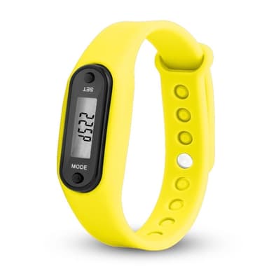 Typ B Stegräknare Pedometer Klock-modell Skön att bära - Gul