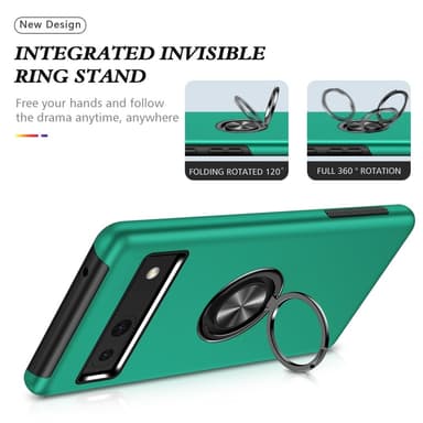 Till Pixel 8a Hybrid skal med Finger Ring - Grön