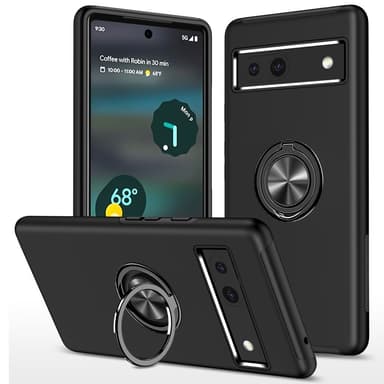 Till Pixel 8a Hybrid skal med Finger Ring - Svart