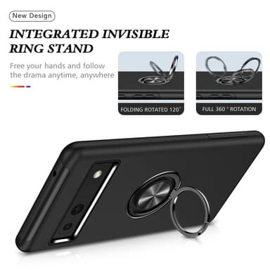 Till Pixel 8a Hybrid skal med Finger Ring - Svart