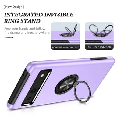 Till Pixel 8a Hybrid skal med Finger Ring - Lila