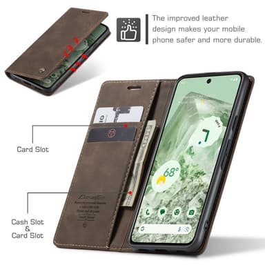 CASEME Plånboksfodral till Pixel 8a - Coffee