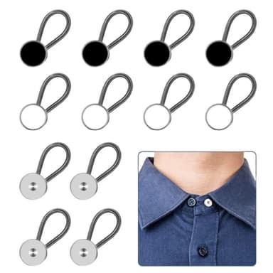 12-pack midjeförlängare för jeans – No Sew Knappförlängare 10 mm