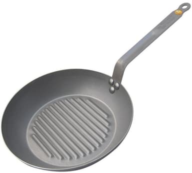 De Buyer Mineral B Element -stekpanna med grillränder, kolstål, 26 cm