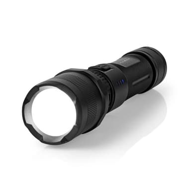 Nedis LED ficklampa | Batteridriven | 3.7 V DC | 10 W | Inbyggd litiumjon | batterier medföljer | Uppladdningsbara | Angivet ljusflöde: 1000 lm |