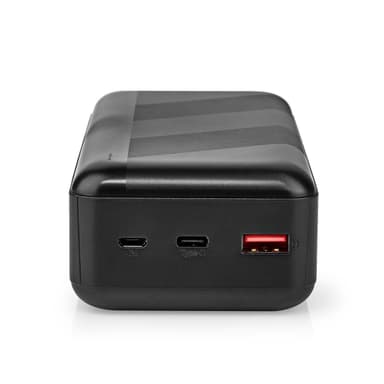 Nedis Powerbank | 32000 mAh | 2.4 / 3.0 / 3.25 A | Antal utgångar: 2 | Utgångsanslutning: 1x USB-A / 1x USB-C™ | Ingångsanslutning: 1x Micro USB / 1x USB-C™ | PD3.0 45W / PD3.0 65W | Litium-polymer