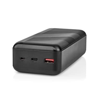 Nedis Powerbank | 32000 mAh | 2.4 / 3.0 / 3.25 A | Antal utgångar: 2 | Utgångsanslutning: 1x USB-A / 1x USB-C™ | Ingångsanslutning: 1x Micro USB / 1x USB-C™ | PD3.0 45W / PD3.0 65W | Litium-polymer