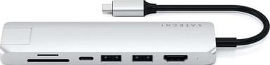 Satechi Slim USB-C Multiport USB-hubb (silver)