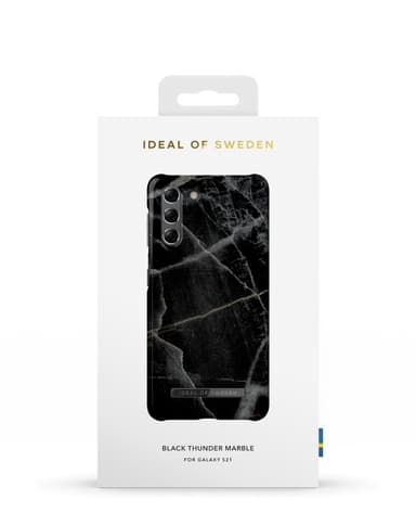 Printed Case Galaxy S21 Black Thunder Marble