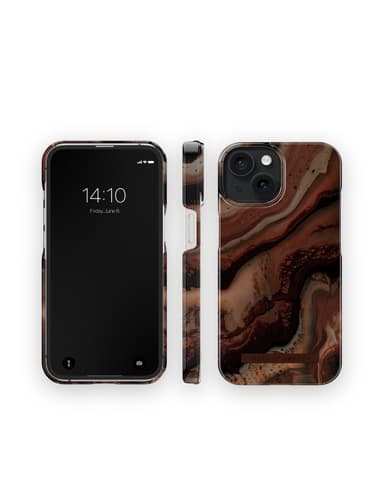 Printed Case MagSafe iPhone 15 Dark Amber Marble