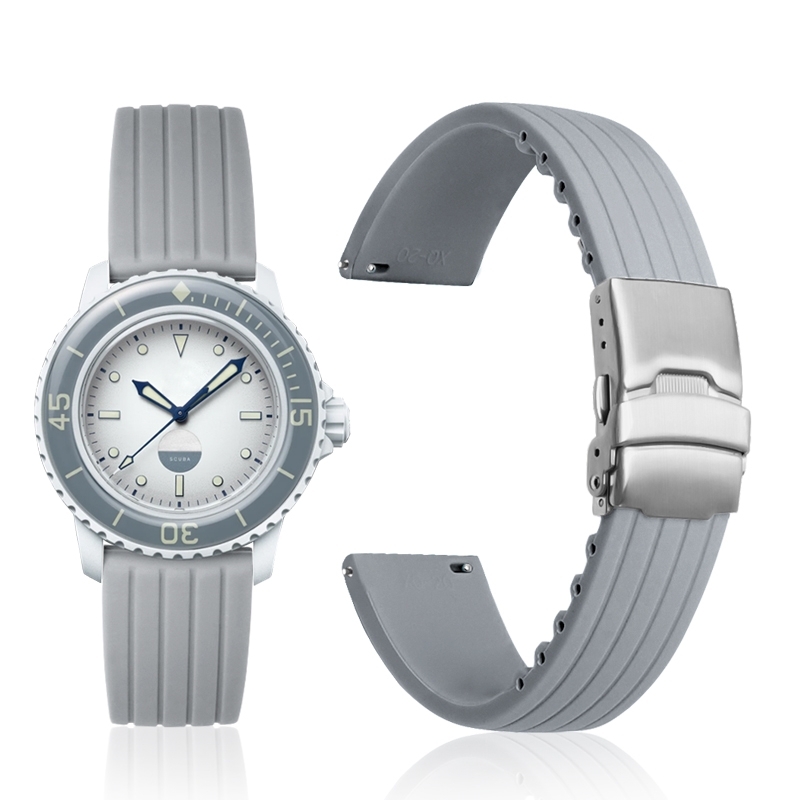 Silikon klockremsbyte för Blancpain X Swatch Grå