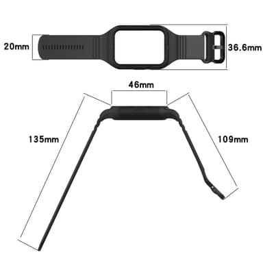Silikon integrerat klockband för Xiaomi Mi Band 8 Pro Svart