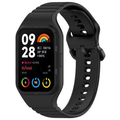Silikon integrerat klockband för Xiaomi Mi Band 8 Pro Svart