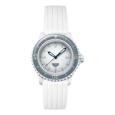 Silikon klockremsbyte för Blancpain X Swatch Vit