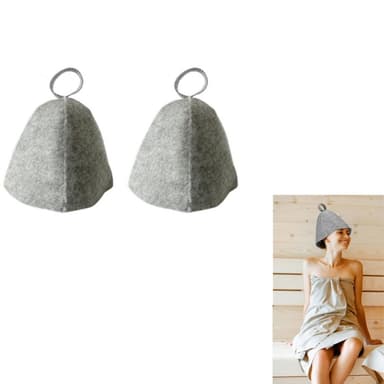 Bastuhatt av Filtmaterial 2-pack Grå