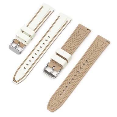 Mjuk Silikonrem för Omega x Swatch MoonSwatch Brun+beige