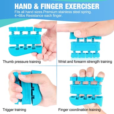 Handgrepps- och Fingertränare 5 delar Blå