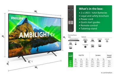 Philips 43" PUS8349 4K LED Ambilight Smart TV (2024)