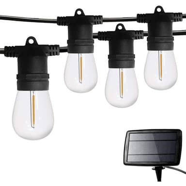 Kraftfull solcellsbelysning ljusslinga 20m med 40 utbytbara ledlampor