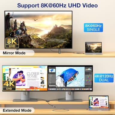 NÖRDIC 25cm USB 4 förlängningskabel 40Gbps 240W 8K60Hz