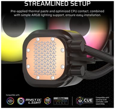 Corsair Nautilus 240mm RS ARGB CPU vattenkylare (svart)