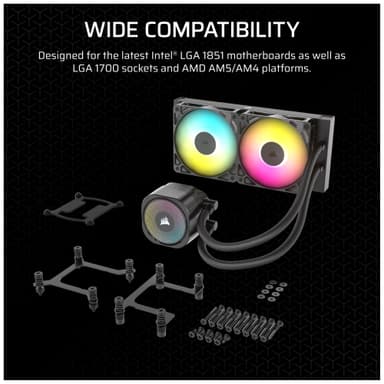 Corsair Nautilus 240mm RS ARGB CPU vattenkylare (svart)