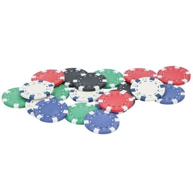 Pokerset med marker, kortlek och tärningar